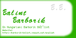 balint barborik business card